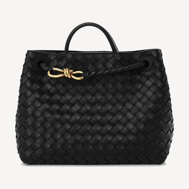 Bottega Veneta Andiamo in black intrecciato lambskin