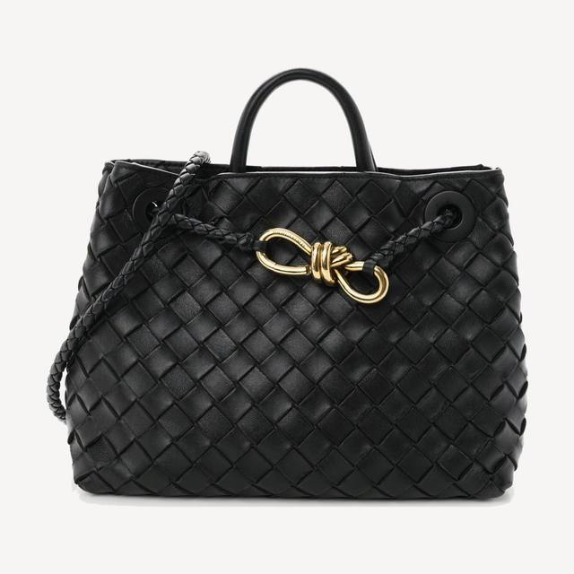 Bottega Veneta Small Andiamo in black intrecciato lambskin