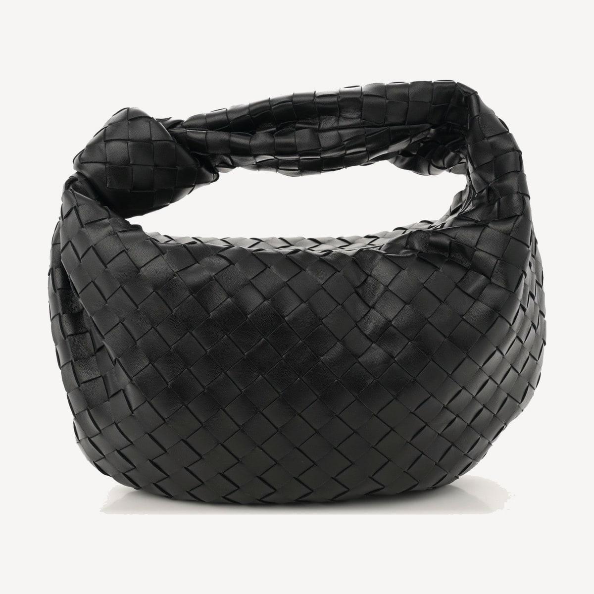Bottega Veneta Teen Jodie in black intrecciato lambskin