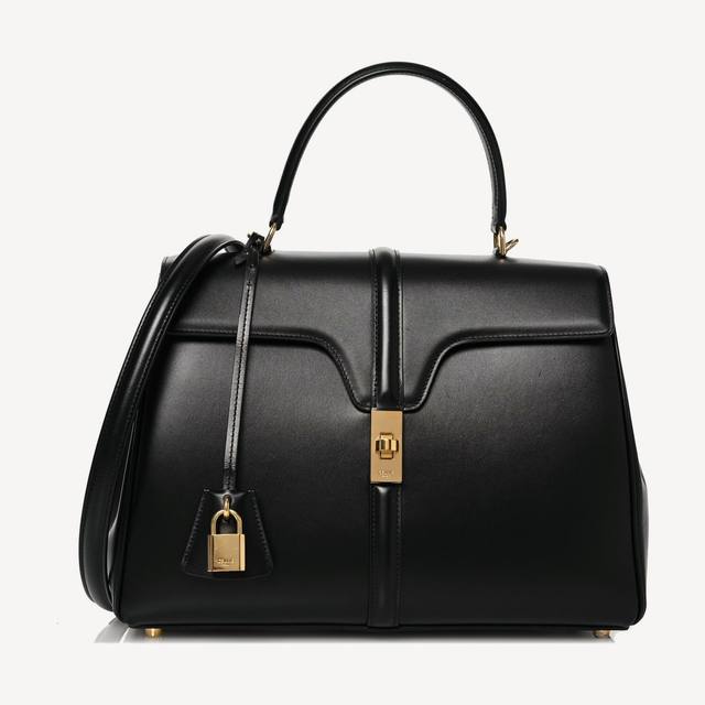 Celine 16 Classique in black satinated calfskin