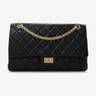 Chanel 2.55 Large in black aged calfskin with gold-tone metal