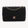 Chanel Classic Flap Jumbo in black quilted grained calfskin with gold-tone metal