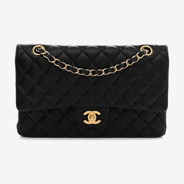 Chanel Classic Flap Medium in black quilted lambskin with gold-tone metal