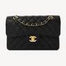 Chanel Classic Flap Small in black quilted grained calfskin with gold-tone metal