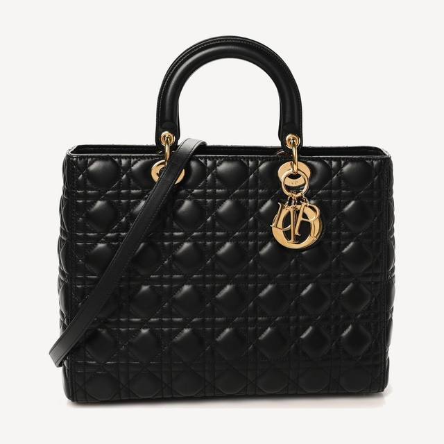 Dior Lady Dior Large in black Cannage lambskin
