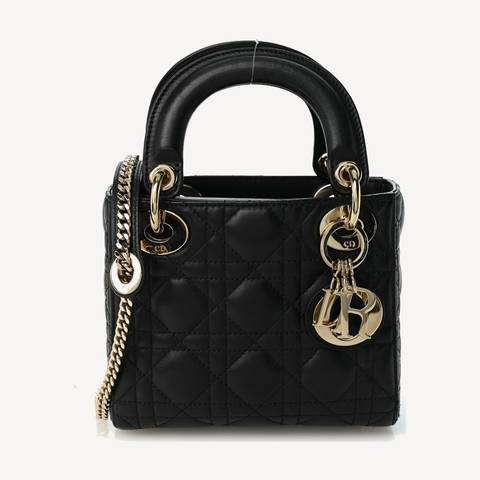 Dior Lady Dior Mini in black Cannage lambskin
