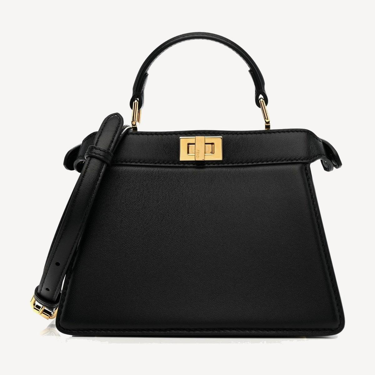 Fendi Peekaboo ISeeU Petite in black nappa leather