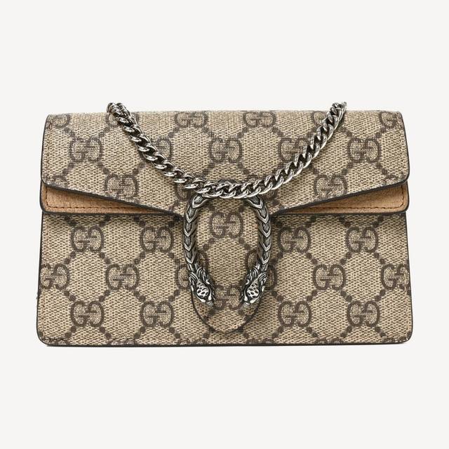 Gucci Dionysus Super Mini in beige and ebony GG Supreme canvas