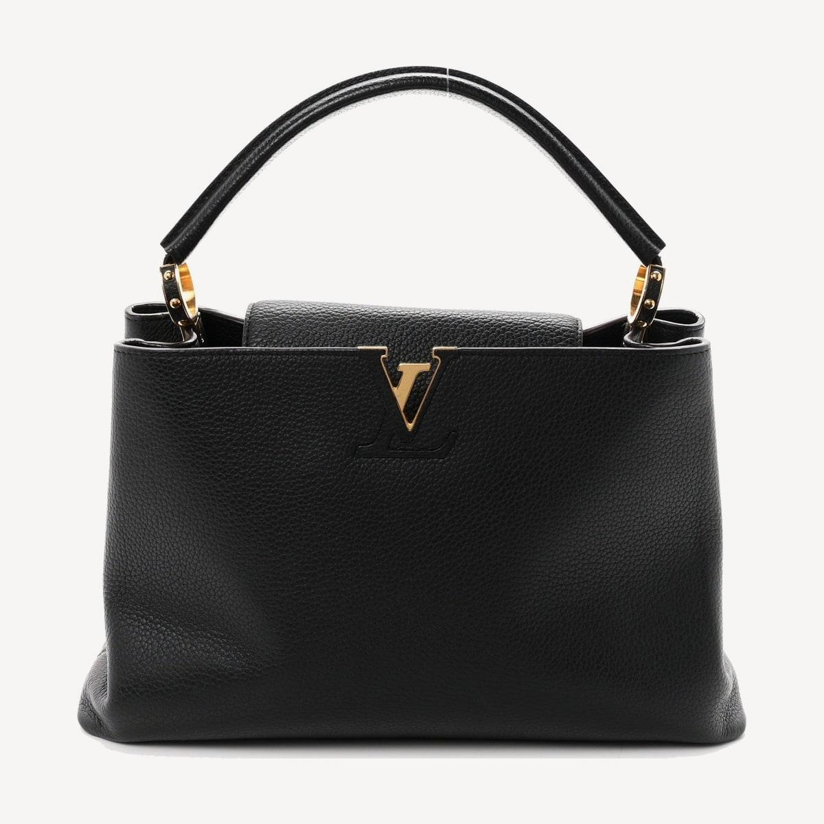 Louis Vuitton Capucines MM in black Taurillon leather with gold-tone metal