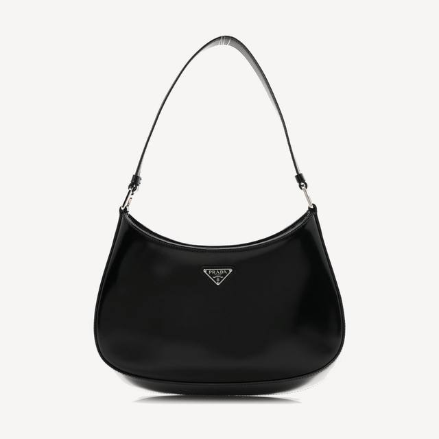 Prada Cleo Shoulder bag in black brushed leather