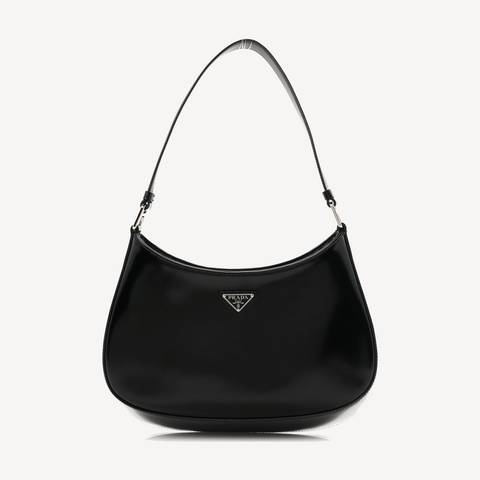 Prada Cleo Shoulder bag in black brushed leather