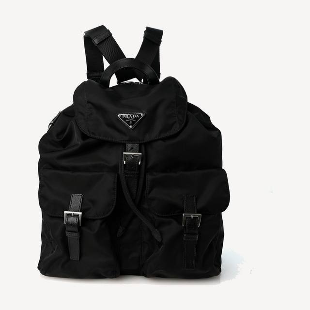 Prada Re-Nylon Backpack Medium in black Re-Nylon with Saffiano leather trim