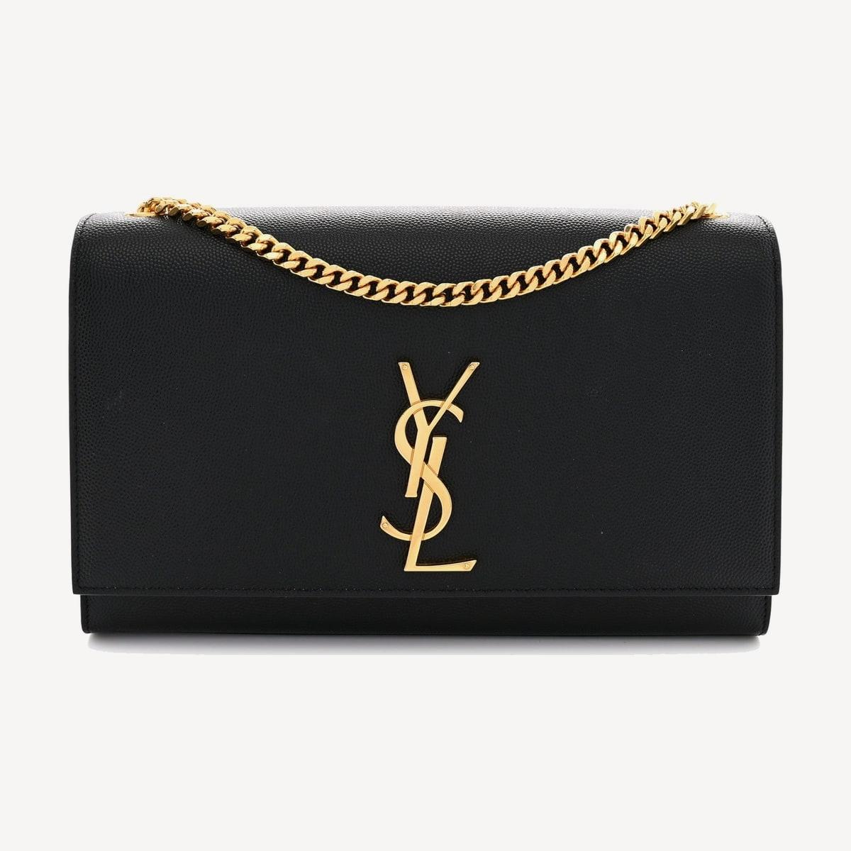 Saint Laurent Kate Medium in black grain de poudre leather