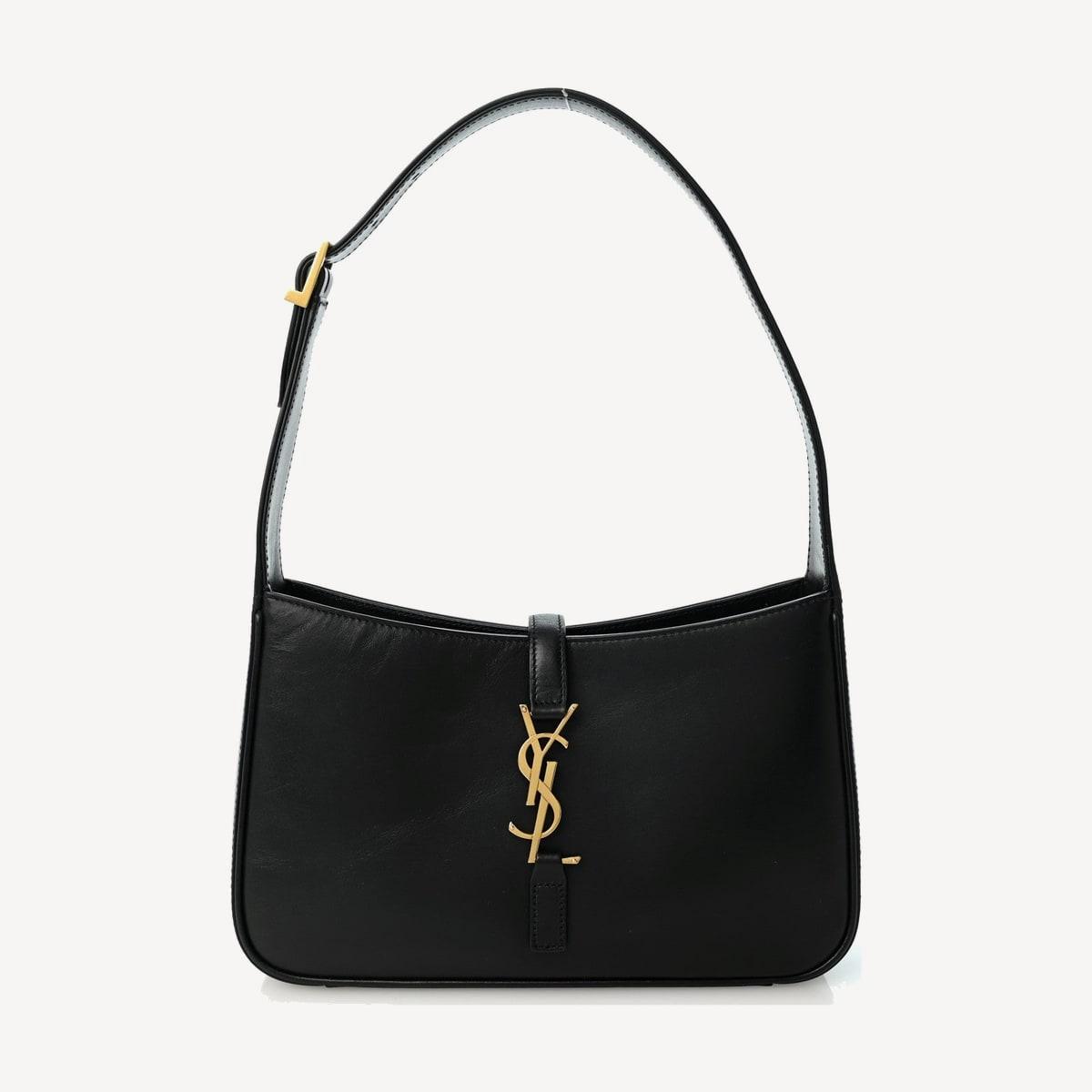 Saint Laurent Le 5 à 7 Hobo bag in black smooth leather