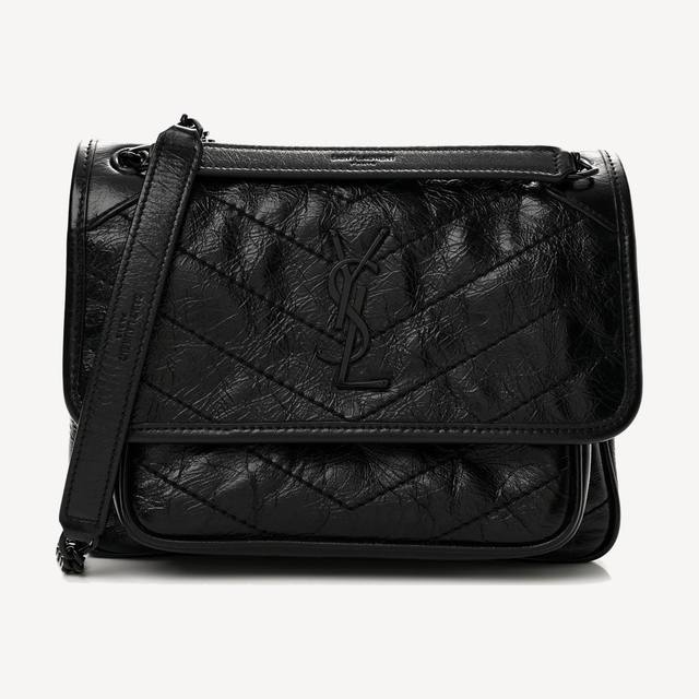 Saint Laurent Niki Mini in black vintage leather