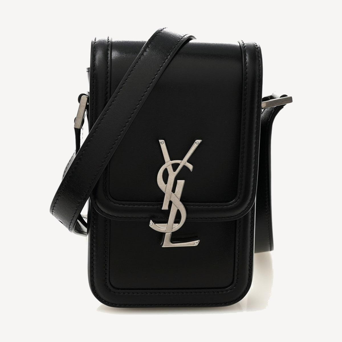 Saint Laurent Solferino Mini in black box leather