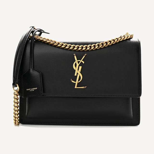 Saint Laurent Sunset Medium in black smooth leather