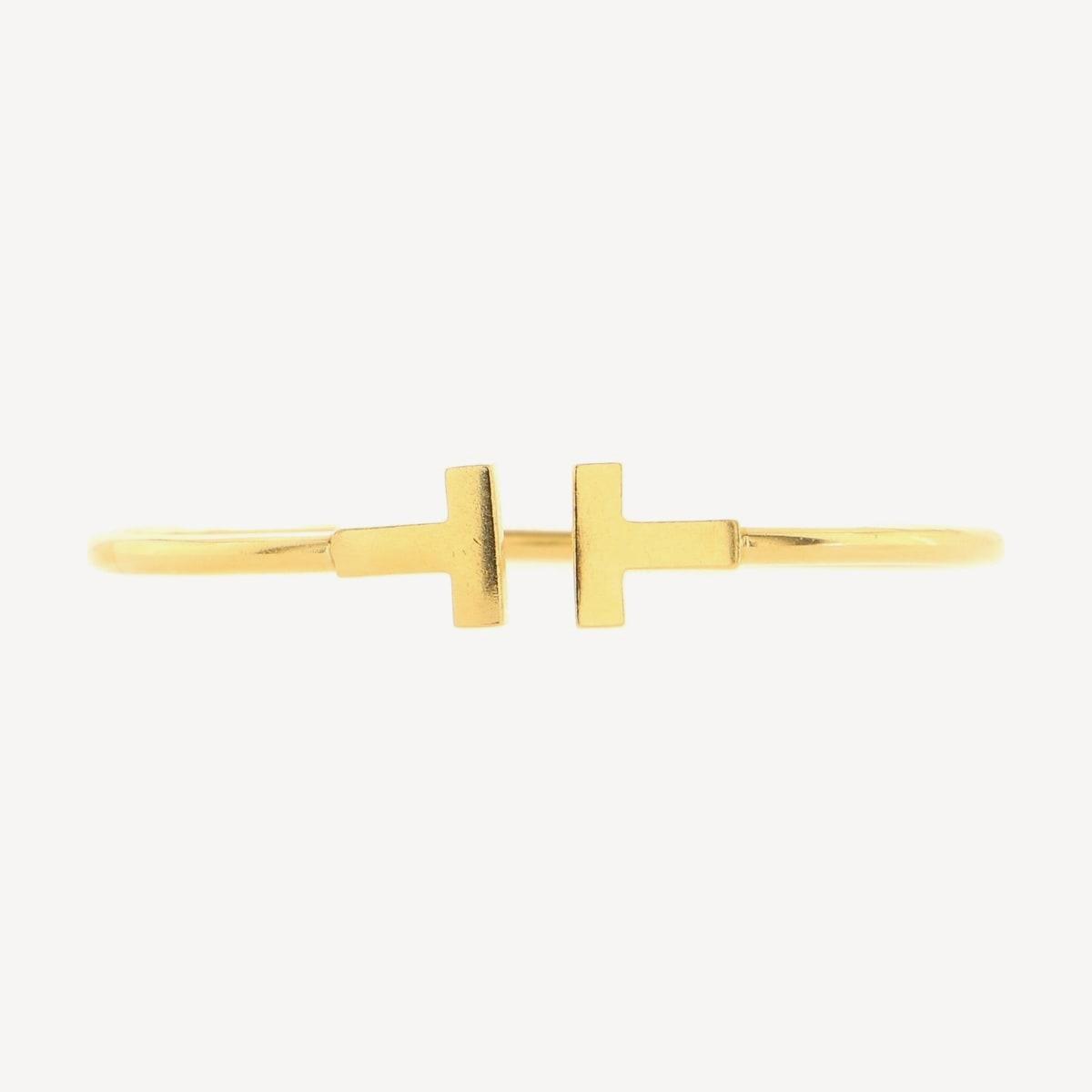 Tiffany T Wire narrow bracelet in yellow gold