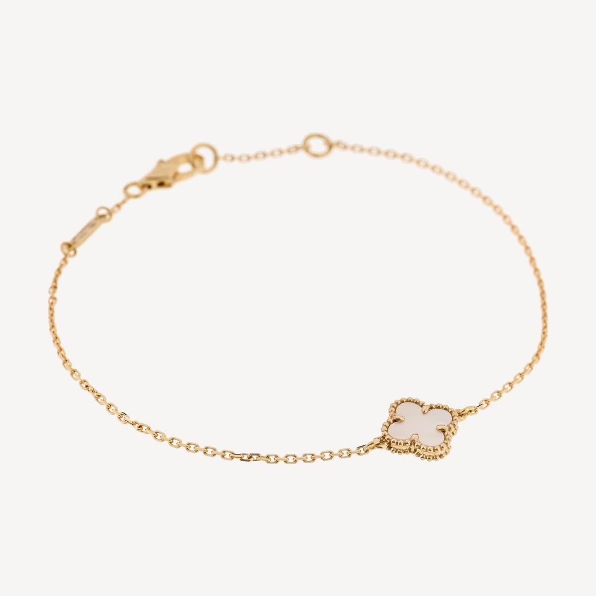 Van Cleef & Arpels Sweet Alhambra bracelet in yellow gold and mother-of-pearl